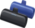 [2 Pack]Mini Portable Charger for iPhone 5200mAh,20W PD Fast Charging Power Bank,Ultra-Compact Battery Pack Travel Portable Charger Compatible with iPhone 14 13 12 11 X 8 7 6 Series (Black+Navy)