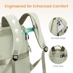LOVEVOOK Mens Backpack with Giant Tumbler Holder Pocket,18 Inch Everyday Laptop Backpack Commuter Travel Work Computer Bag for Women,Casual Hiking College Teacher Back Pack Daypack,White-Bean Green