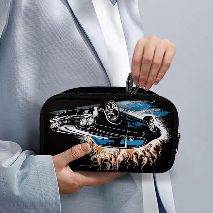 Racing Car Print Electronic Organizer Travel Organizer Bag Electronics Accessories Cases Storage Bag Waterproof for Cable USB SD Card Power Bank Earphone