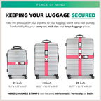 Hero Luggage Straps for Suitcases and Carry-On (2-Pack) Heavy-Duty Secure Belts with 700+ lbs. Max Force Tension (Pink)