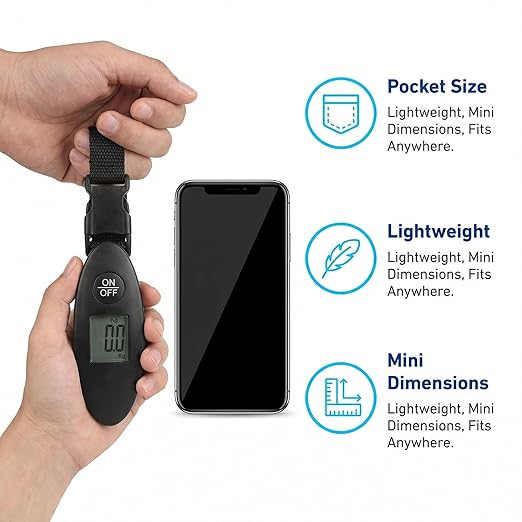 Beavorty 3Pack Portable Electronic Luggage Scale Digital LCD Mini Handheld Travel Baggage Weight Scale for Airport Suitcase Weighing