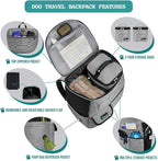 PetAmi Dog Travel Bag Backpack, Airline Approved Dog Bags for Traveling, Puppy Diaper Bag Supplies, Pet Camping Essentials Hiking Accessories Gift, Food Container, Collapsible Bowls, Stripe Black