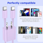 iPhone 17 16 15 Charger Fast Charging,2Pack 20W Apple iPad USB C Wall Chrager Block with 6FT USB C to C Cable for iPhone 17/Pro/Pro Max/17 Air/ 16/16 Pro/16 Pro Max/15/Plus/Pro/Pro Max (Purple)