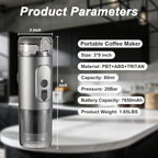 Portable Electric Espresso Machine Self-Heating Travel Coffee Maker 2-in-1 Compatible with Ground Coffee & NS Capsules for Camping, RV, Car, Hiking & Office, Gray