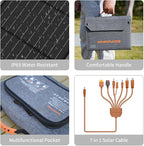 120W Foldable Solar Panel, 23% High-Efficiency Portable Charger with USB-C/2xUSB-A/DC Outputs, ETFE Monocrystalline IP65 Waterproof for RV Power Stations Camping Off-Grid Living Backpacking