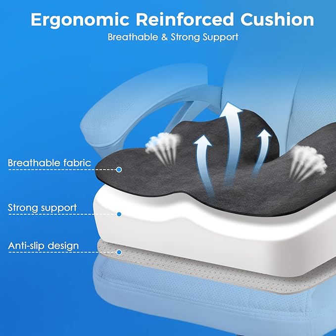 Niceeday Seat Cushion for Office, Car & Wheelchair - Premium Memory Foam with Ergonomic U-Shape Design - Enhanced Comfort for Tailbone, Hip & Sciatica Support, Non-Slip Base & Machine Washable Cover