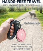 Collapsible Dog Bowls for Travel, 2-Pack Dog Portable Water Bowl for Dogs Cats Pet Foldable Feeding Watering Dish for Traveling Camping with Carabiners, BPA Free (Grey&Pink, Medium (Pack of 2))