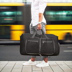 Vomgomfom 65L/85L/115L Foldable Travel Duffle Bag, Lightweight Checked Luggage with Shoe Compartment, Water-Resistant Weekender Overnight Bag for Men & Women