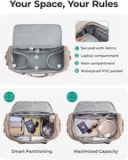 BAGSMART Travel Duffel Bags for Women, 32L Gym Duffle Bag with Laptop Compartment, Carry On Weekender Overnight Bag, Shoe Bag, PVC Wet Pocket, Dark Brown