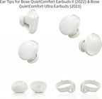 6 Pairs Replacement Ear Tips for Bose QuietComfort Ultra Earbuds (2023) & Bose QuietComfort Earbuds II (2022) - Anti-Slip Silicone Wingtip Covers Eartip-White