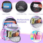 RHCPFOVR Kids Backpack for Girls - Girls Backpack 3-8 Ages Mermaid for Kids 15 Inch School Bookbag for Kindergarten Elementary School Bookbag for Girl 1st 2nd Grade