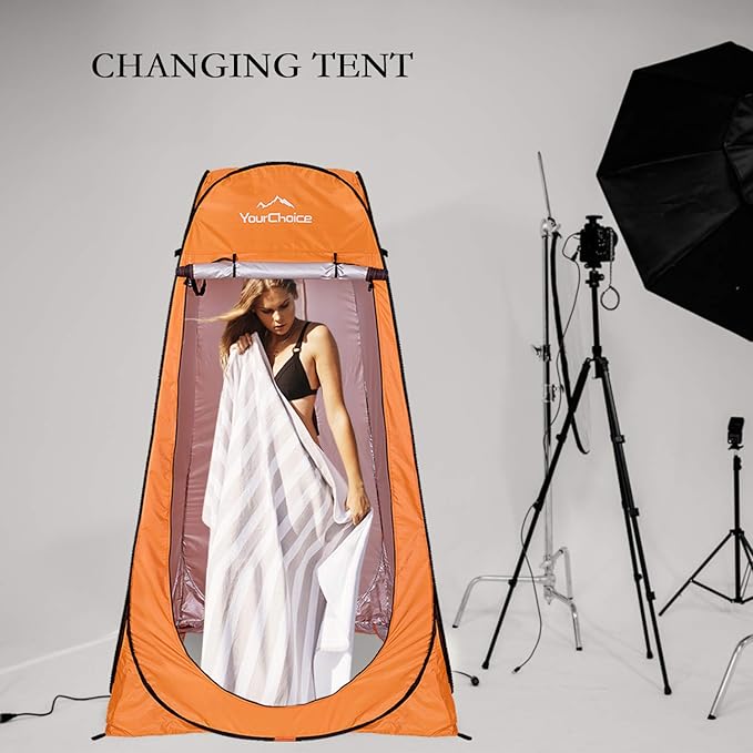 Your Choice Pop Up Privacy Tent, 3.9x3.9x6.2FT Portable Shower Tent for Camping, Waterproof Outdoor Changing Room with Carry Bag for Beach Hiking RV Fishing | Portable, for Camping, Beach, Hiking, with Carry Bag, Quick Setup