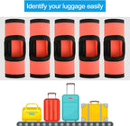 Cosmos 5 Pcs Neoprene Luggage Handle Wrap Soft Grip Handle Cover Luggage Identifier with Hollow Design for Push-Button Handle Trolley Handle and Travel Suitcase Trolley Case (Fluorescent Orange)
