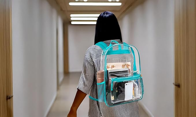 Trail maker Clear Backpack Heavy Duty with Padded Straps, Side Pockets for Kids, Boys, Girls, School, Stadium Approved Events
