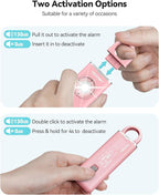 TECKNET Rechargeable Personal Safety Alarm for Women, 130dB Self Defense Keychain Alarm with SOS Strobe Light, Low Battery Notice, Loud Siren Safety Keychain for Girls Kids Elderly - Pink