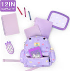 STEAMEDBUN Corduroy Toddler Backpack for Girls 2-4: Kids backpack for Girls - 12 inch Preschool Kindergarten Backpacks - Purple Bow
