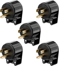 (5PACK) ETL Listed 90 Degree USA Canada Male Plug Nema 5-15P 3 Pole Angle DIY Plug, 15A 125V USA 3Pin Right Angle AC Plug