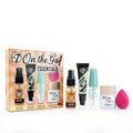 W7 On the Go Essentials Set - Mini Makeup Must-Haves with Primer, Setting Spray, Mascara, Golden Glow Bronzing Drops & Beauty Sponge - Travel or Handbag Size Essentials