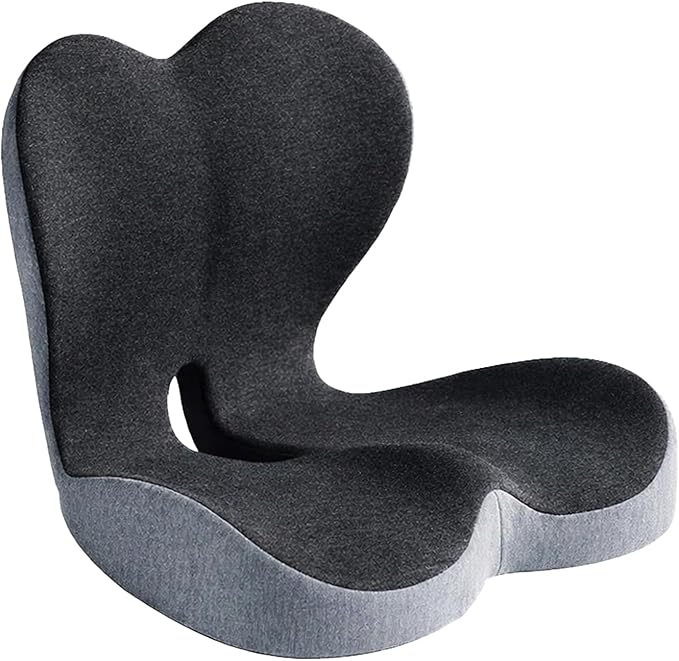 Memory Foam Seat Cushion for Office Chair & Car Seat, Ergonomic Coccyx Cushion for Pressure Relief & Back Support, Non-Slip Comfort Cushion for Driving, Wheelchair, Desk Chair, Home & Travel