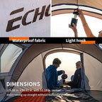 EchoSmile Pop Up Camping Tent, 2/4/6 Person Easy Setup Tent, Water Resistant Dome, Portable with Carry Bag