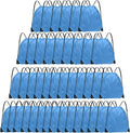 Grneric Drawstring Backpack Bulk 42 Pcs String Backpack Drawstring Bags Cinch Bag Sackpack for Men Women Gym (Sky Blue)