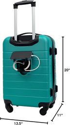 Wrangler Smart Spinner Hardside Luggage, 2 Piece Set, Teal