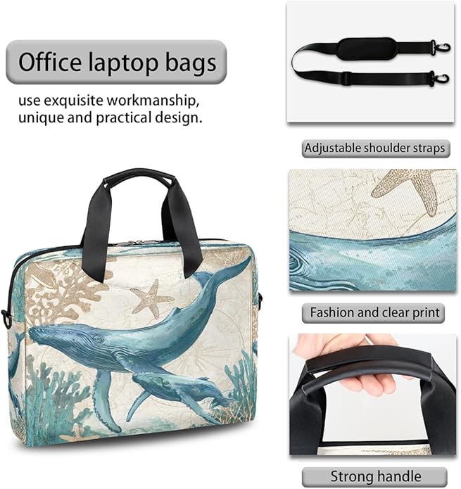 Cute Laptop Shoulder Bag for Women Men, Computer Laptop Bag Laptop Sleeve Case Laptop Satchel Briefcase Carrying Bag QA-1