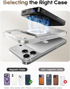 for Magsafe Portable Charger, Magnetic Power Bank with Foldable Stand, PD 22.5W Fast Charging with USB-C Cable, Wireless Portable Charger for iPhone 17/16/15/14/13/12 Series, Black