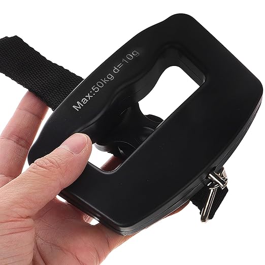 BESPORTBLE Portable Luggage Scale with Large Webbing Hook and Digital LCD Display, Handheld Travel Weight Scale for Suitcases and Bags, Compact Portable Weighing Device for Travel Use