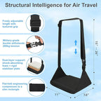 Foot Hammock for Plane Travel, Upgraded Airplane Foot Rest with Memory Foam, Hardboard, Portable Zippered Leg Hammock for Long Flight, Under Desk Footrest, No Collapse Foot Sling, Travel Essentials