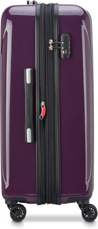 DELSEY PARIS Helium Aero Hardside Expandable Luggage with Spinner Wheels, Plum, Checked-Medium 24 Inch