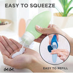 Dot&Dot Leak Proof Travel Bottles - Tubes for Liquid TSA Approved 3oz Silicone Toiletries Travel Shampoo & Conditioner Containers with Labels