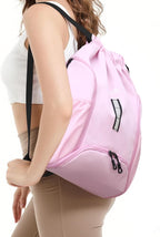 Drawstring Gym Backpack, Sports Bag with Adjustable Shoulder Straps, Cinch Sack for Fitness, Swimming, Travel (Navy)