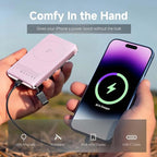 Qi2 Magnetic Portable Charger 10000mAh, 15W Wireless & 22.5W USB-C Fast Charger with Stand & LED Display, for iPhone 17/16/15/14,Pink
