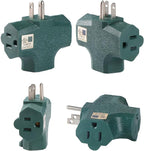 3 Way Plug Adapter - UL Listed - Outdoor Outlet Splitter 3 Prong - Electrical Outlet Extender, Wall Outlet Expander, Outdoor Heavy Duty Triple Plug Outlet Adapter