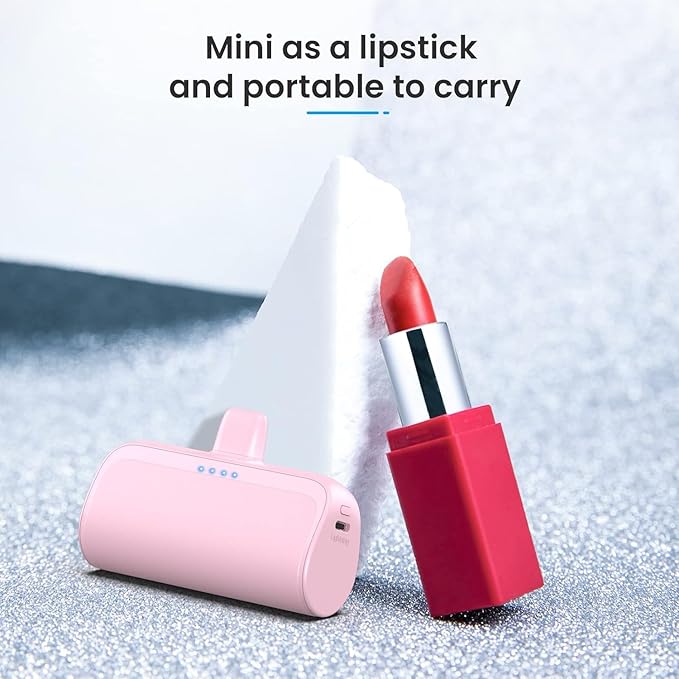 [2 Pack]Mini Portable Charger for iPhone,5200mAh Ultra-Compact Fast Charging Power Bank Cordless Cute Small Battery Pack Compatible with iPhone 14/14 Pro Max/13/12/11/XR/8/7/6(Pink+Light Green)