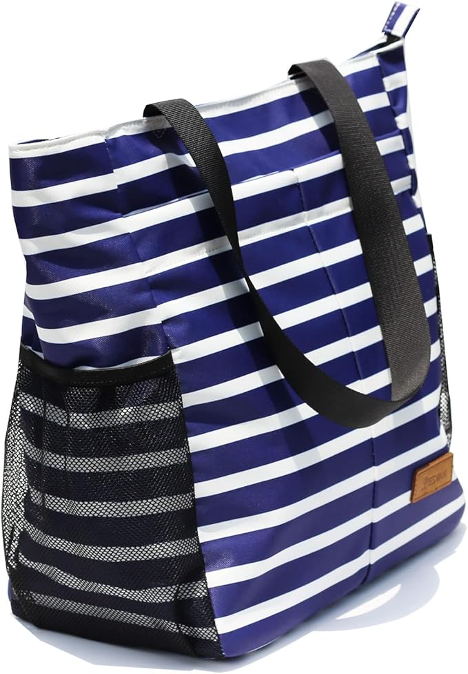 ESVAN Original Floral Tote Bag Large Shoulder Bag with Multi Pockets for Gym Travel Beach Daily Bags