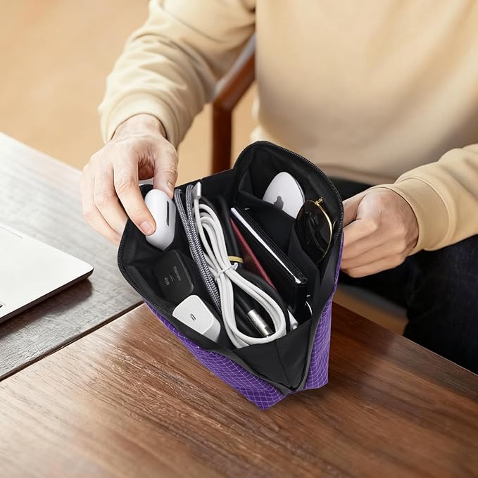 simtoper Electronic Organizer Travel Case – Waterproof Cable Bag for Cord, Charger, Hard Disk, Power Bank – Small Tech Storage for Travel, Backpack, Business Trip, Airplane