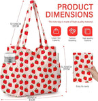 Corduroy Tote Bag for Women,Large Capacity Cute Tote Bags With 6 Pockets,Crossbody Shoulder Handbag for Work Travel Gym