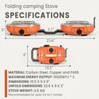 Cofiyard 20,000 BTUs 2 Burner Propane Camping Stove, Portable Folding Camp Stove with Adjustable Burners, Regulator and Carrying Bag, Dual Gas Stoves Easy Carrying Handle for Tailgating, Camping, BBQ