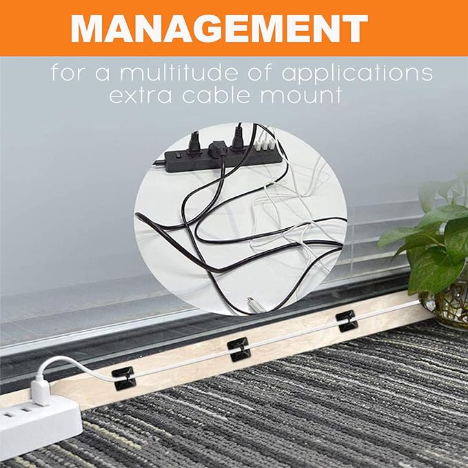 140 Pack 3/4" Zip Tie Adhesive Mounts Self Adhesive Cable Base Holders with Multi-Purpose Tie wire clips with screw hole,Anchor stick on wire holder,Black