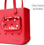 BOGG BAG Medium Tote – 15” x 12.5” x 5” – Durable, Washable, Tip-proof – Beach, Pool, Boat, Work, Sports (Off to the Races Red)