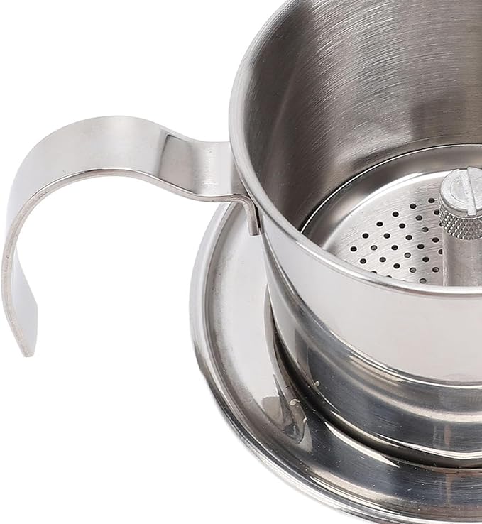 SUNGOOYUE Portable Stainless Steel Drip Maker with Vietnamese Coffee Filter, Handcrafted Manual Brewing for Coffee Connoisseurs, 200ml Capacity