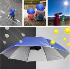 3 Pack Umbrella Hat, Sports Head Umbrella Hats for Adult Women, 26" Diameter Folding Waterproof Rainbow Fishing Headwear for Outdoor Party Beach Hiking