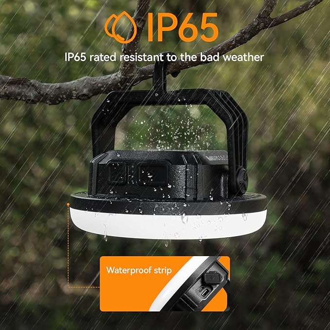 VAVOFO 2Pcs 7200mAh 3000LM LED Camping Lantern Rechargeable, 3 Lighting Modes, Portable Tent Light with Magnet, IP65 Waterproof Hanging Light for Emergencies, Power Outages ,Hurricane（2Pcs）
