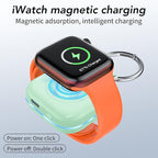 HUOTO for Portable Apple Watch Charger, Mini Purse Keychain 1200mAh iWatch Charger Power Bank Wireless Battery Pack Travel Smart Watch Chargers for Apple Watch Series 11 10 9 8 7 6 5 4 3 2 SE Ultra 2