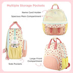 GAGAKU Toddler Backpack for Girls 2-4 Strawberry Cute Preschool Kindergarten Backpack with Name Tag Soft Cotton Small Bookbag for Daycare Lightweight Adjustable Straps with Chest Buckle