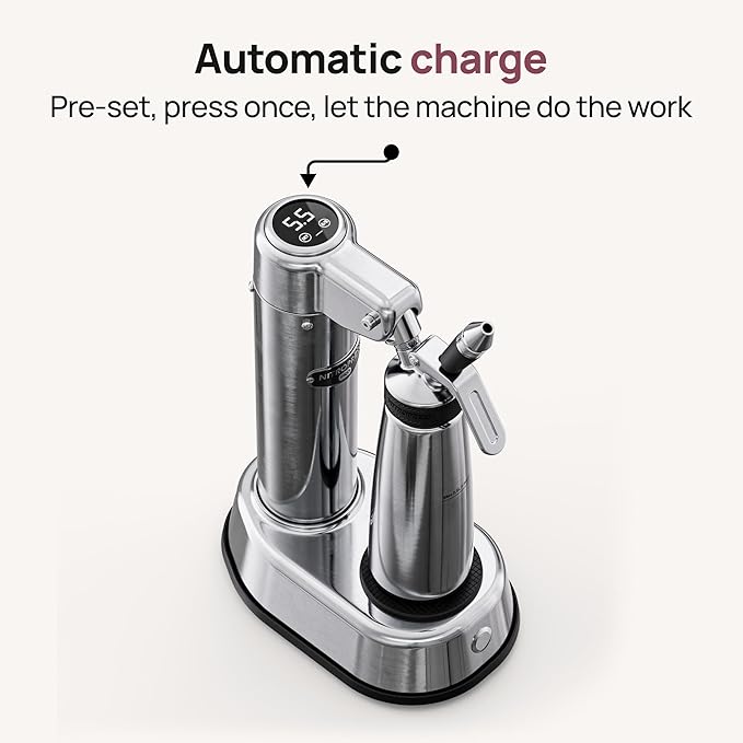 NitroPress Pro Electric Nitro Cold Brew Coffee & Cocktail Maker Machine, Air-Powered Nitro Coffee Maker & Nitrogen Infuser, Coffee Matcha Cocktails & Drinks Stainless Steel Home Bar Beverage System