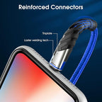 CyvenSmart (2 Pack) Long iPhone Charger 10ft for [MFi Certified], 10 Foot Lightning Cable Fast Charging Cord 10 Feet for iPhone 12/12 Pro/11/11 Pro/11 Pro Max/XS/XS Max/XR/X/8/8 Plus/7/7 Plus/6 Blue