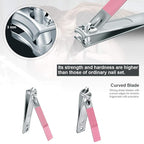 Manicure Set Professional Nail Clippers Kit Pedicure Care Tools- Stainless Steel Women Grooming Kit 18Pcs for Travel or Home (Pink)